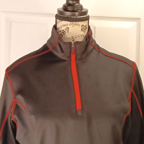 Stormtech Quarter Zip Sweater  Pullover Fleece Lined Black Red Men's Size M NWOT - Picture 4 of 16